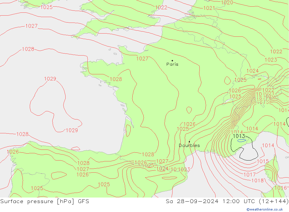 GFS: Cts 28.09.2024 12 UTC