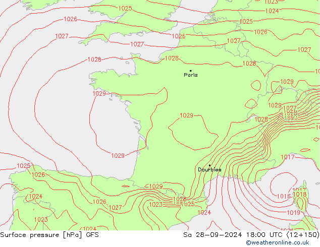 GFS: za 28.09.2024 18 UTC