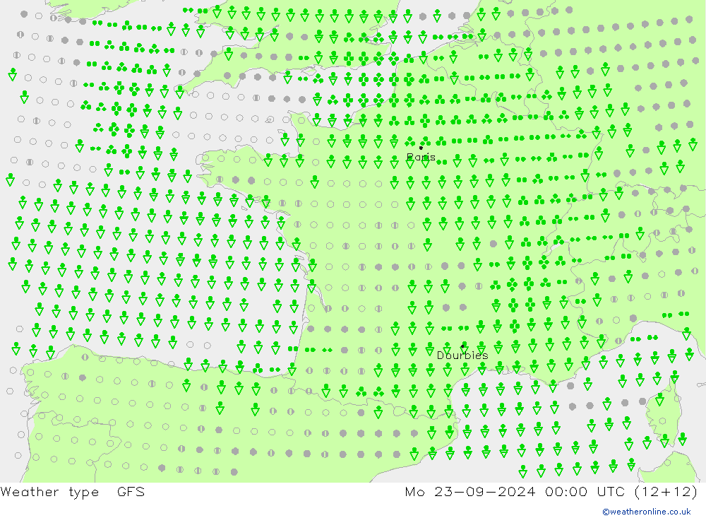 Weather type GFS Po 23.09.2024 00 UTC