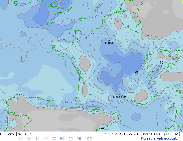 RV 2m GFS zo 22.09.2024 15 UTC