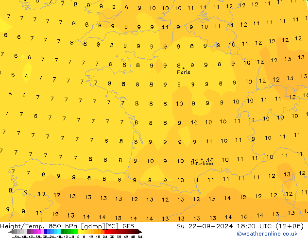 Z500/Rain (+SLP)/Z850 GFS dom 22.09.2024 18 UTC