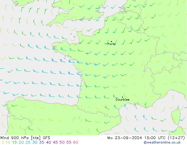  900 hPa GFS  23.09.2024 15 UTC