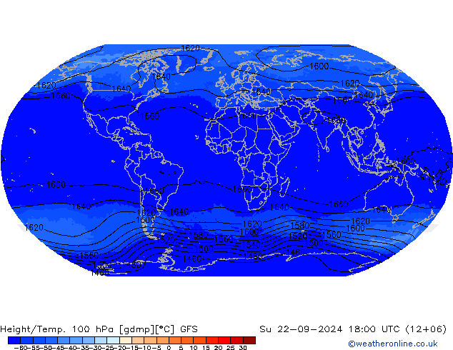 Height/Temp. 100 hPa GFS So 22.09.2024 18 UTC