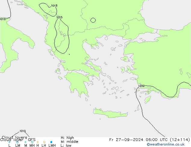 Wolkenschichten GFS Fr 27.09.2024 06 UTC