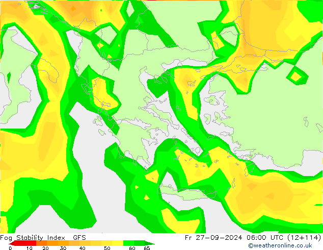 Fog Stability Index GFS пт 27.09.2024 06 UTC