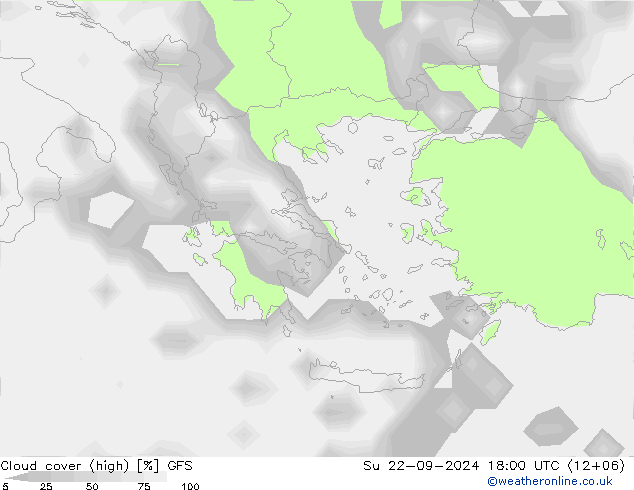 Cloud (high,middle,low) GFS Su 22.09.2024 18 UTC