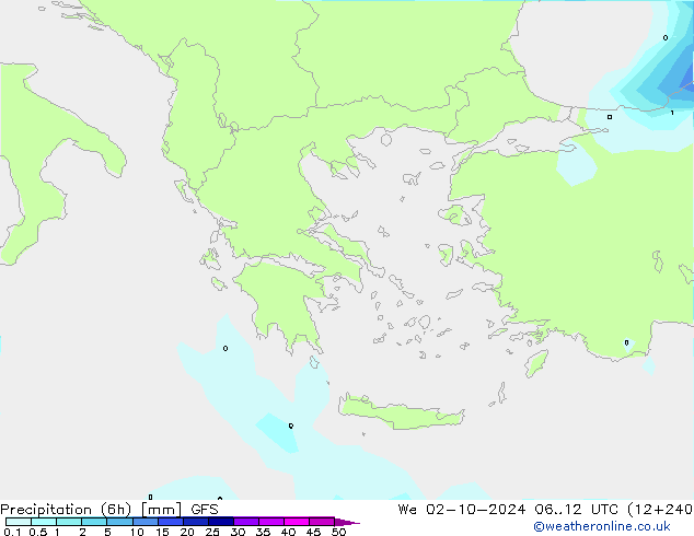 Z500/Rain (+SLP)/Z850 GFS Qua 02.10.2024 12 UTC