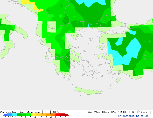 Volumetric Soil Moisture GFS St 25.09.2024 18 UTC