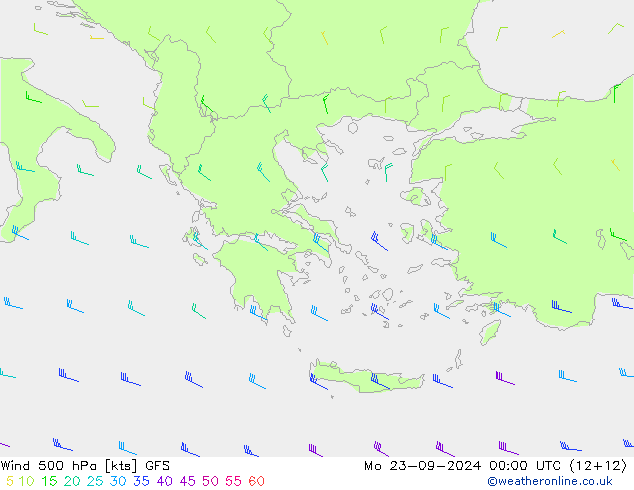 Wind 500 hPa GFS ma 23.09.2024 00 UTC