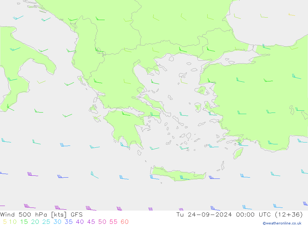 Wind 500 hPa GFS di 24.09.2024 00 UTC