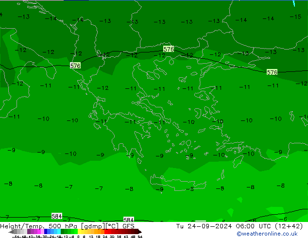 Height/Temp. 500 hPa GFS  24.09.2024 06 UTC