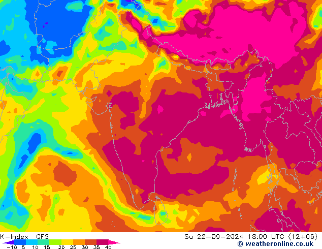 K-Index GFS Вс 22.09.2024 18 UTC