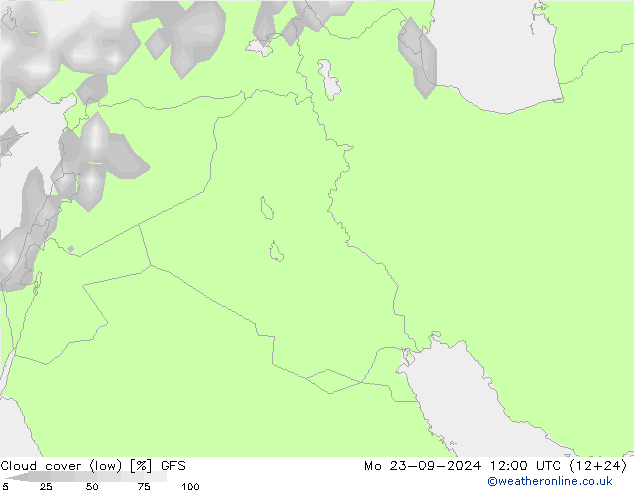 Wolken (tief) GFS Mo 23.09.2024 12 UTC