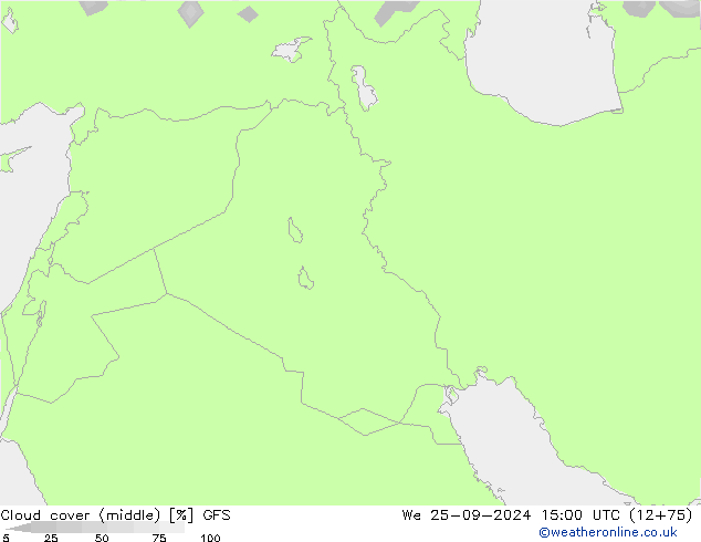 облака (средний) GFS ср 25.09.2024 15 UTC