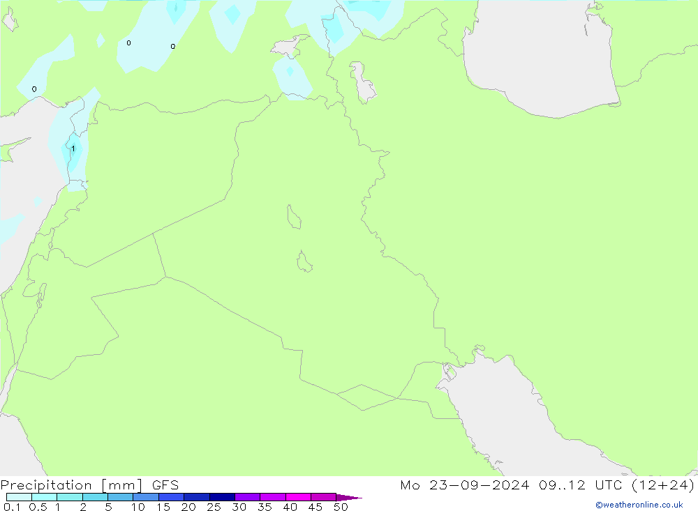 Precipitation GFS Mo 23.09.2024 12 UTC