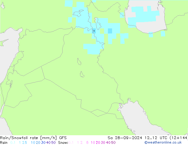 Regen/Sneeuwval GFS za 28.09.2024 12 UTC