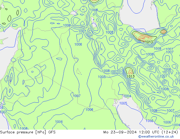 Bodendruck GFS Mo 23.09.2024 12 UTC