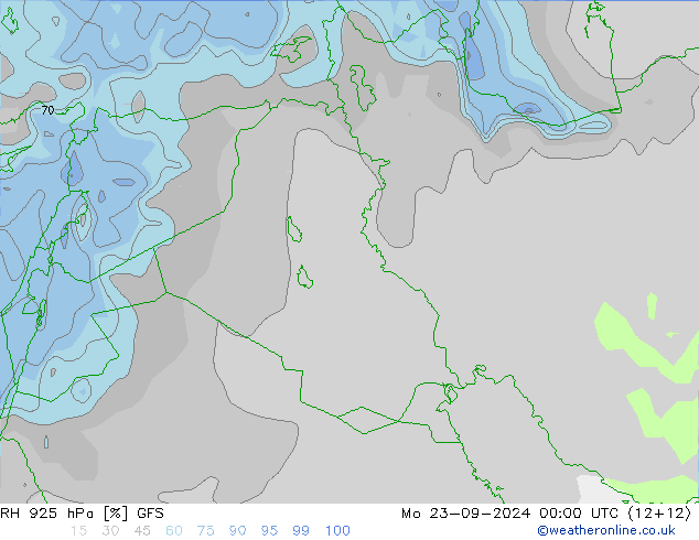 Humedad rel. 925hPa GFS septiembre 2024