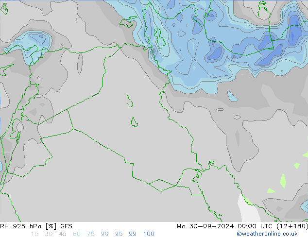 Humidité rel. 925 hPa GFS septembre 2024