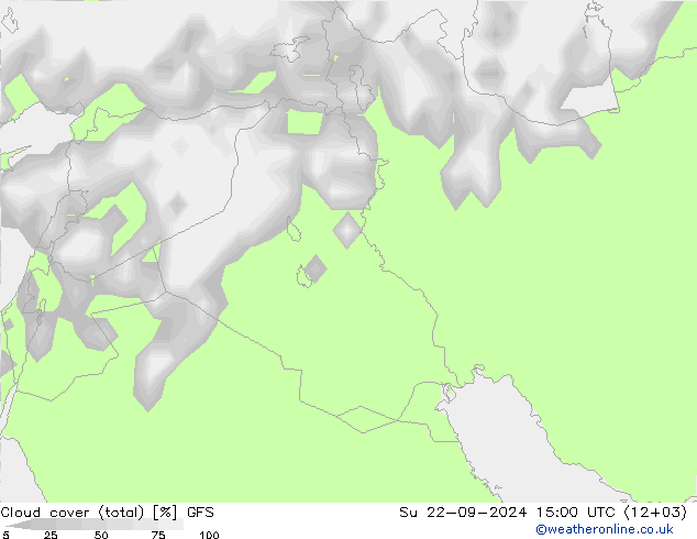 Nubes (total) GFS dom 22.09.2024 15 UTC