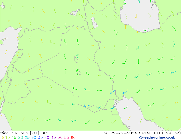 Wind 700 hPa GFS Su 29.09.2024 06 UTC