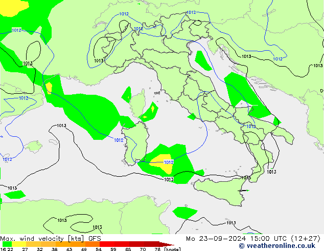 Max. wind velocity GFS  23.09.2024 15 UTC