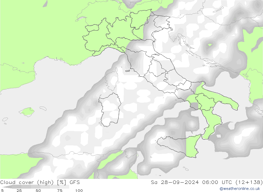 Bulutlar (yüksek) GFS Cts 28.09.2024 06 UTC