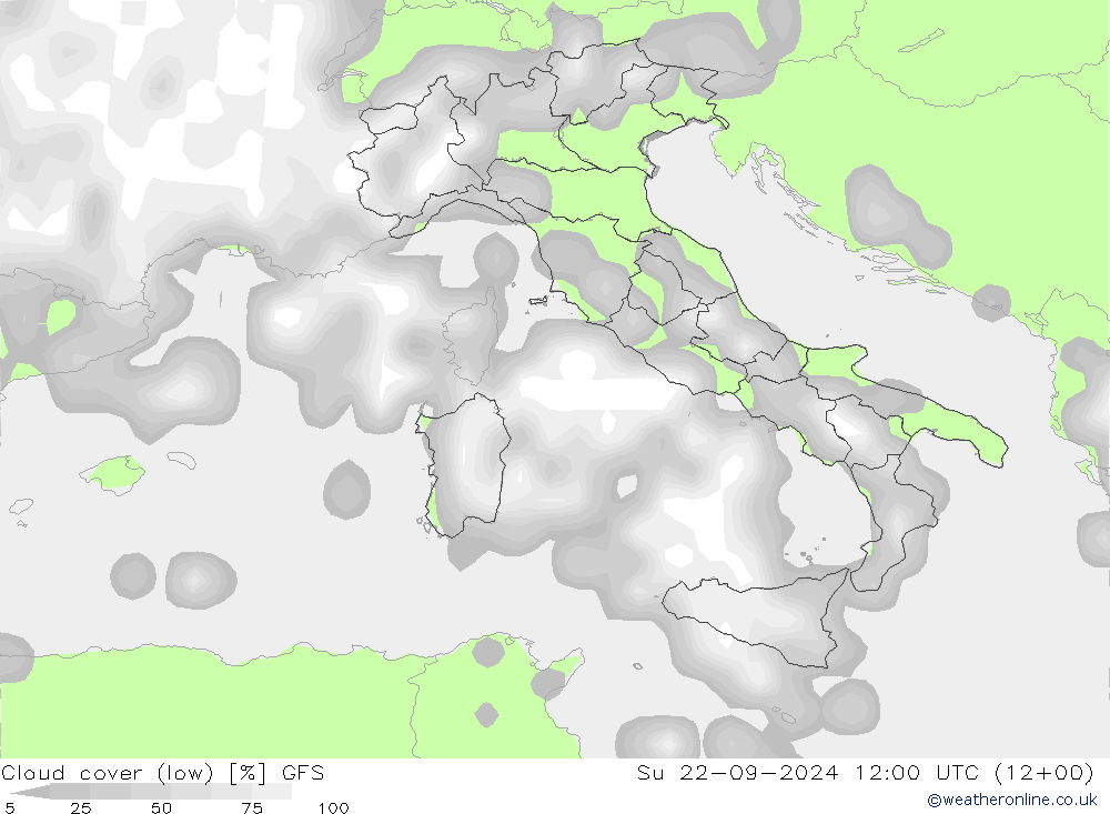 Wolken (tief) GFS So 22.09.2024 12 UTC