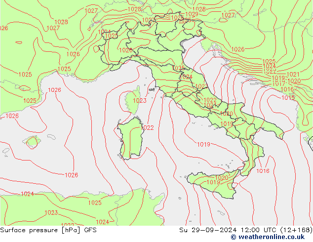 GFS: Dom 29.09.2024 12 UTC