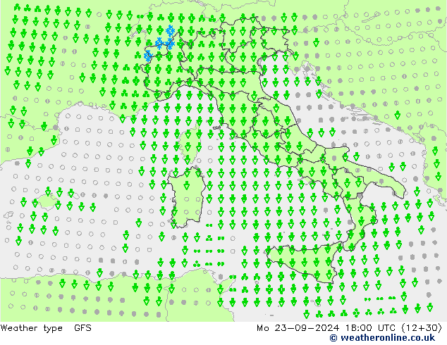 Weather type GFS Po 23.09.2024 18 UTC