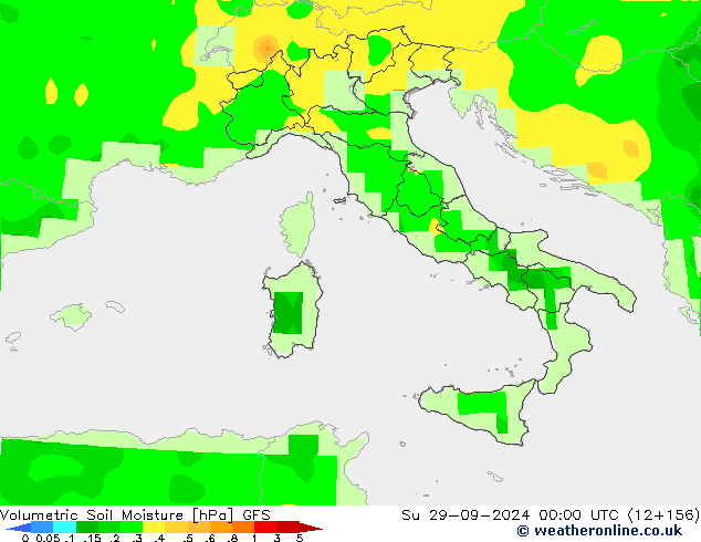 Volumetric Soil Moisture GFS dim 29.09.2024 00 UTC