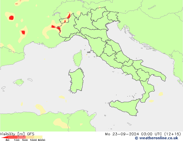 Visibility GFS Mo 23.09.2024 03 UTC