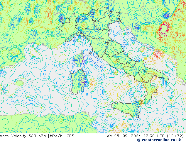 Vert. Velocity 500 hPa GFS St 25.09.2024 12 UTC