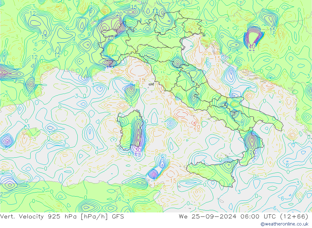 Vert. Velocity 925 hPa GFS St 25.09.2024 06 UTC