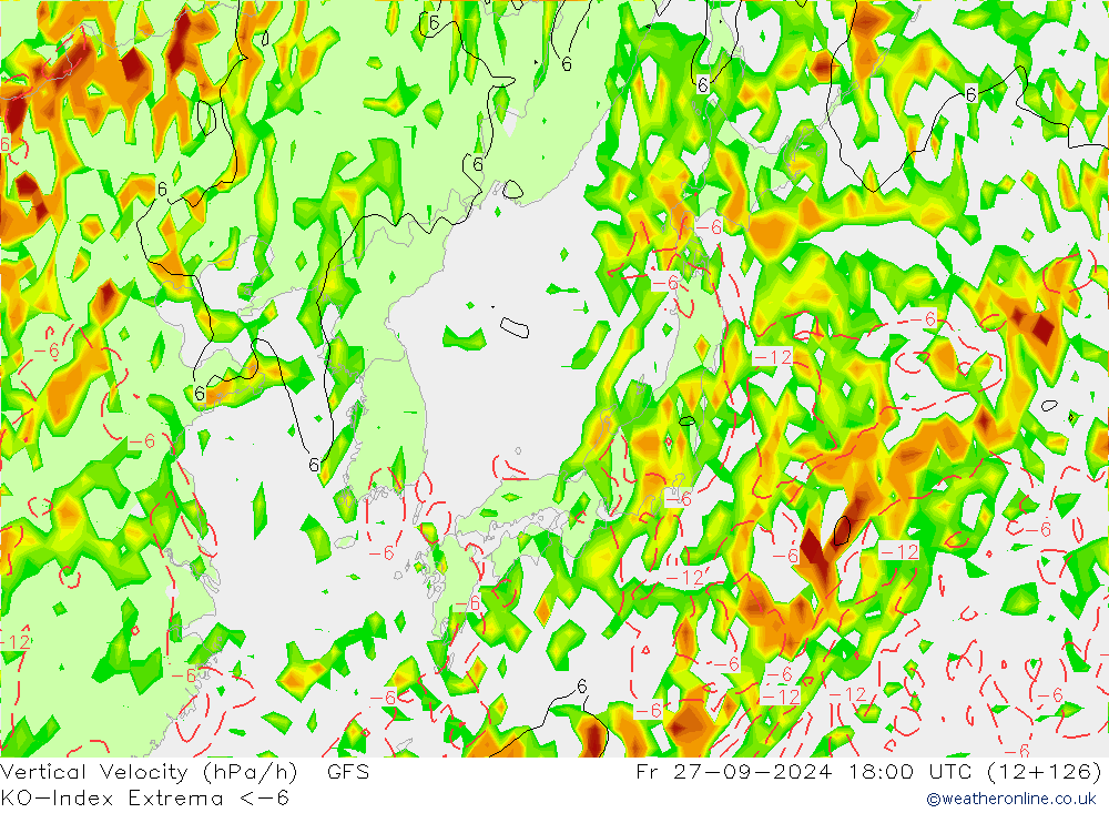 Convection-Index GFS ven 27.09.2024 18 UTC