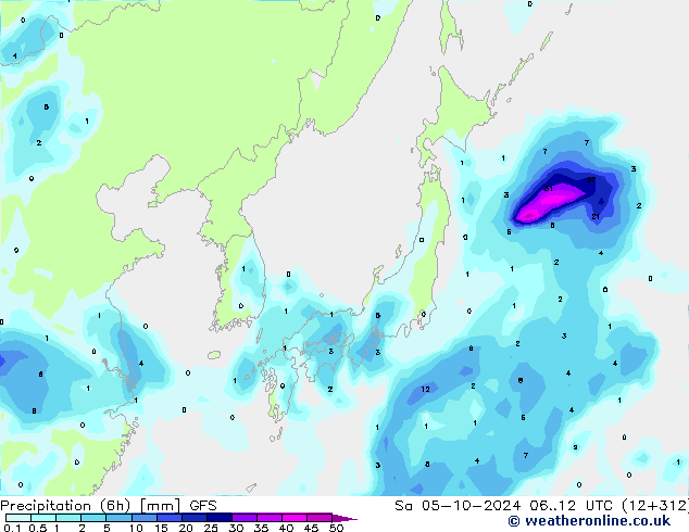 Z500/Rain (+SLP)/Z850 GFS  05.10.2024 12 UTC