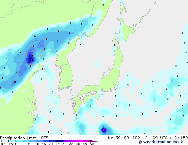 Precipitation GFS Mo 30.09.2024 00 UTC