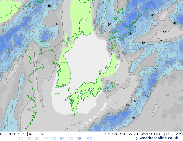 700 hPa Nispi Nem GFS Cts 28.09.2024 06 UTC