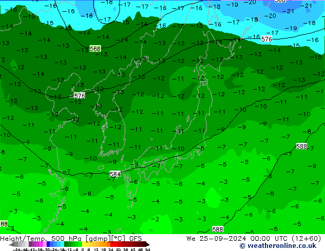 Z500/Regen(+SLP)/Z850 GFS wo 25.09.2024 00 UTC