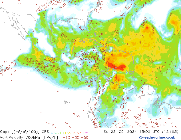 Cape GFS zo 22.09.2024 15 UTC