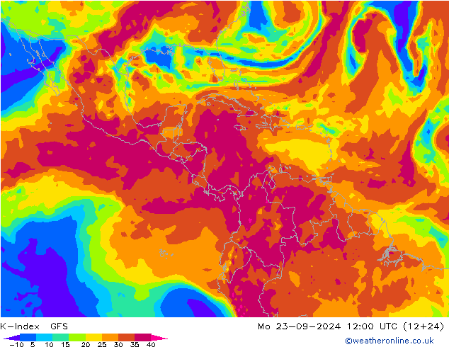 K-Index GFS Mo 23.09.2024 12 UTC