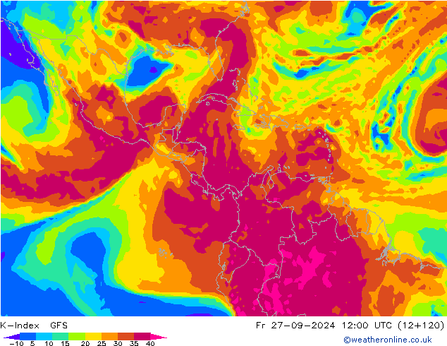 K-Index GFS ven 27.09.2024 12 UTC