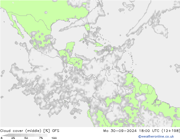 Bewolking (Middelb.) GFS ma 30.09.2024 18 UTC