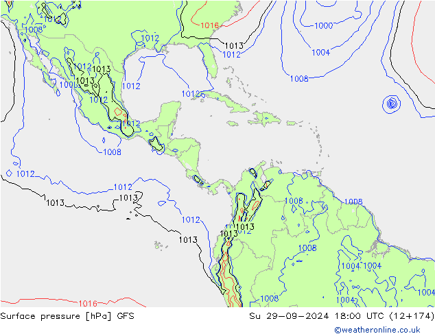 Surface pressure GFS Su 29.09.2024 18 UTC