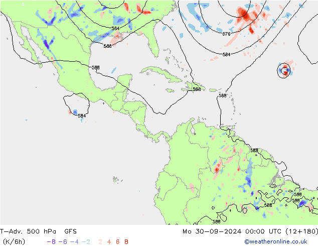 T-Adv. 500 hPa GFS Mo 30.09.2024 00 UTC