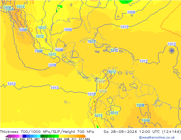 Thck 700-1000 hPa GFS Sa 28.09.2024 12 UTC