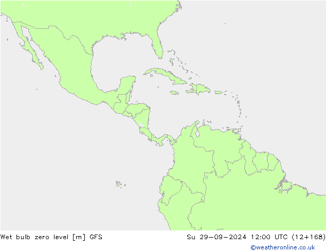 Wet bulb zero level GFS Su 29.09.2024 12 UTC