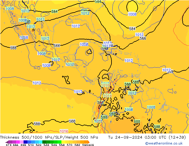 Thck 500-1000гПа GFS вт 24.09.2024 03 UTC