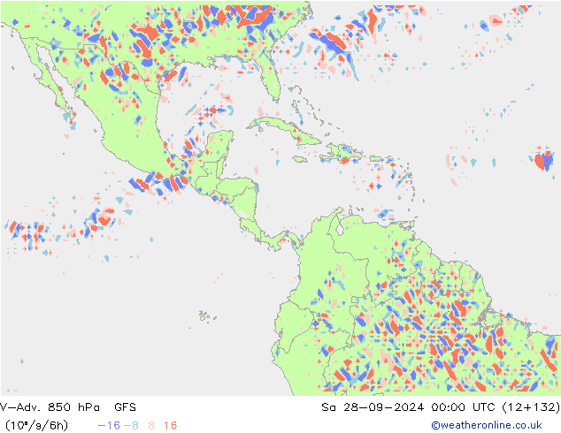 V-Adv. 850 hPa GFS sab 28.09.2024 00 UTC