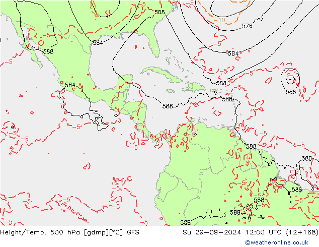 Z500/Rain (+SLP)/Z850 GFS Su 29.09.2024 12 UTC